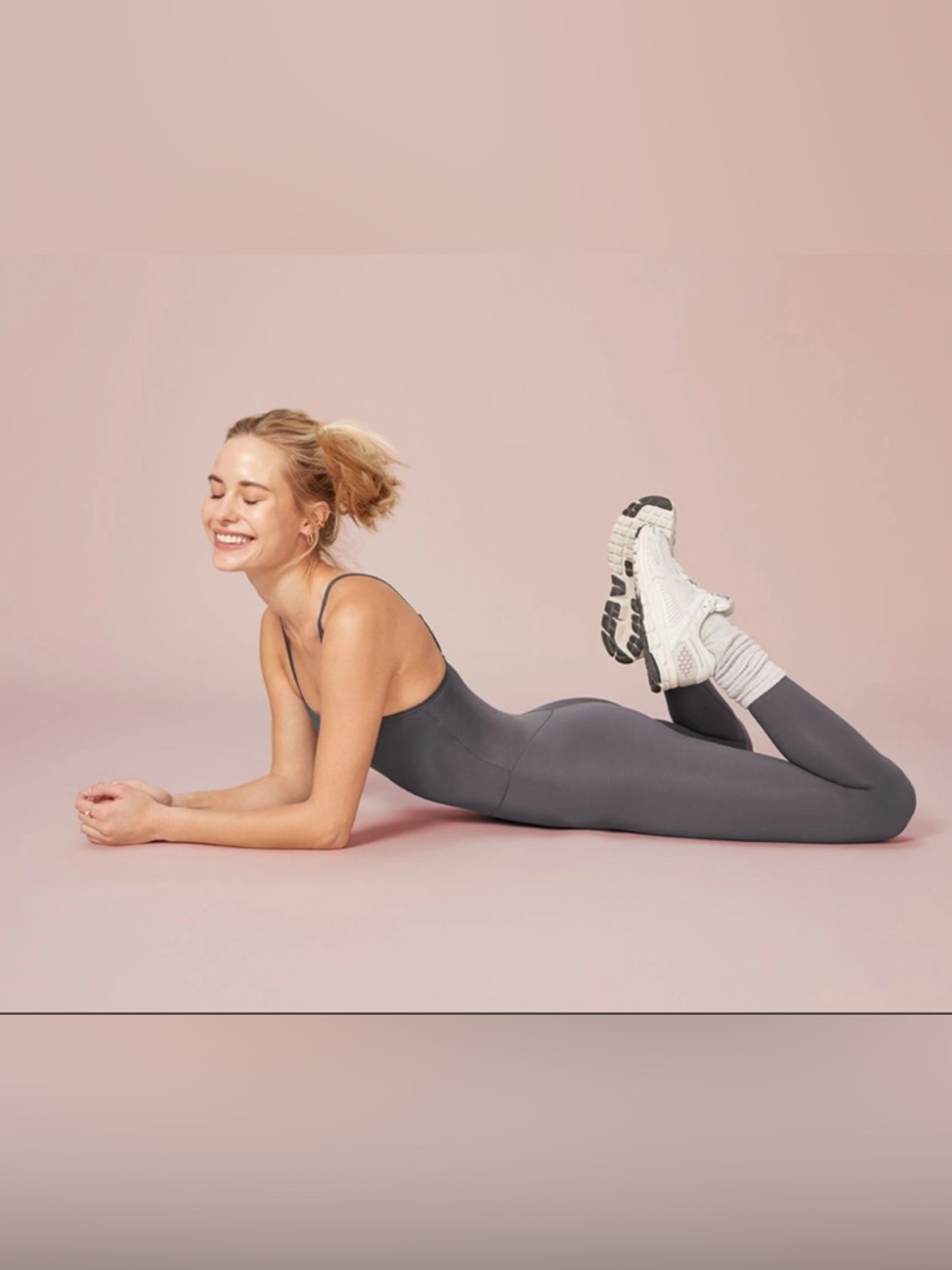 Girlfriend collective Charcoal cami unitard